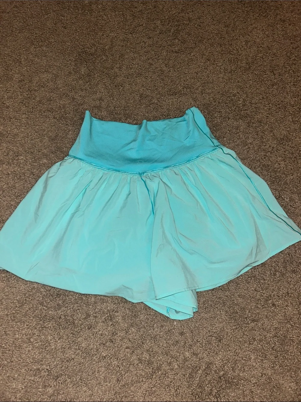 aerie Turquoise High-Waist Skort-Style Shorts